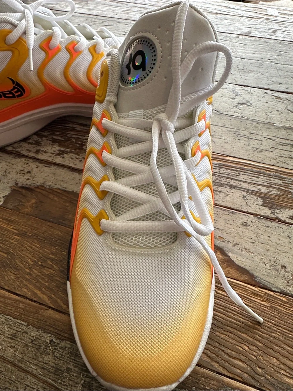 Nike Kids White Yellow Orange Gradient Sneakers